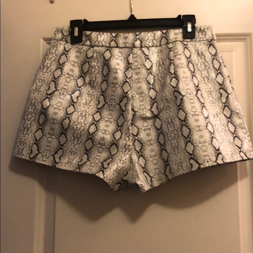 Leather Snakeskin Shorts